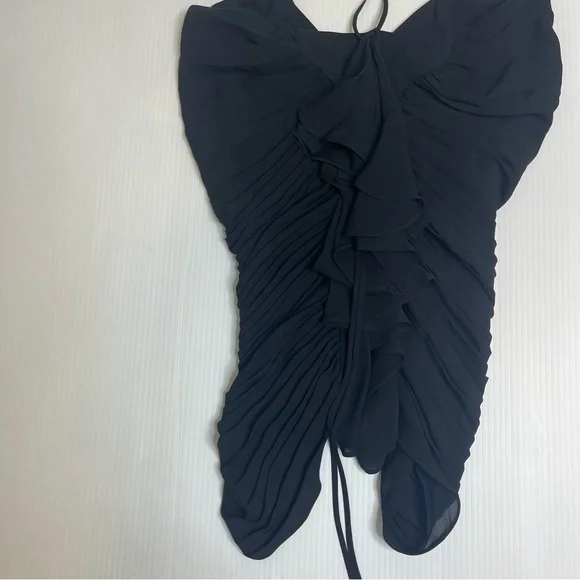Robert Rodriguez Silk Black Ruffle Camisole Blouse - Picture 3 of 10